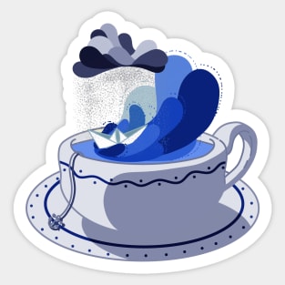 SEA CUP TEA STORMY Sticker